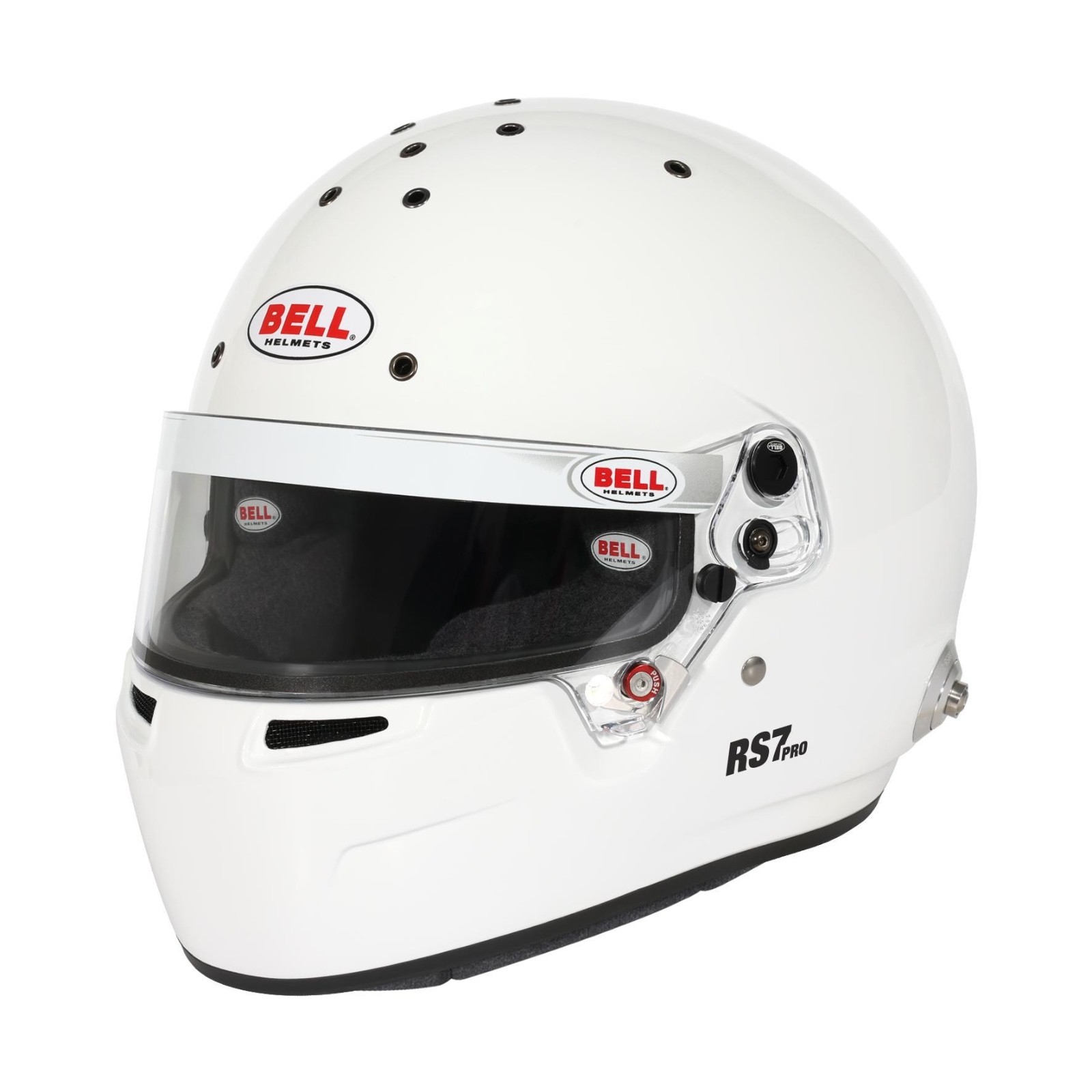 Bell RS7 Pro Racing Helmet White Size 59 FIA 8859-2024 SNELL SA2025 HANS