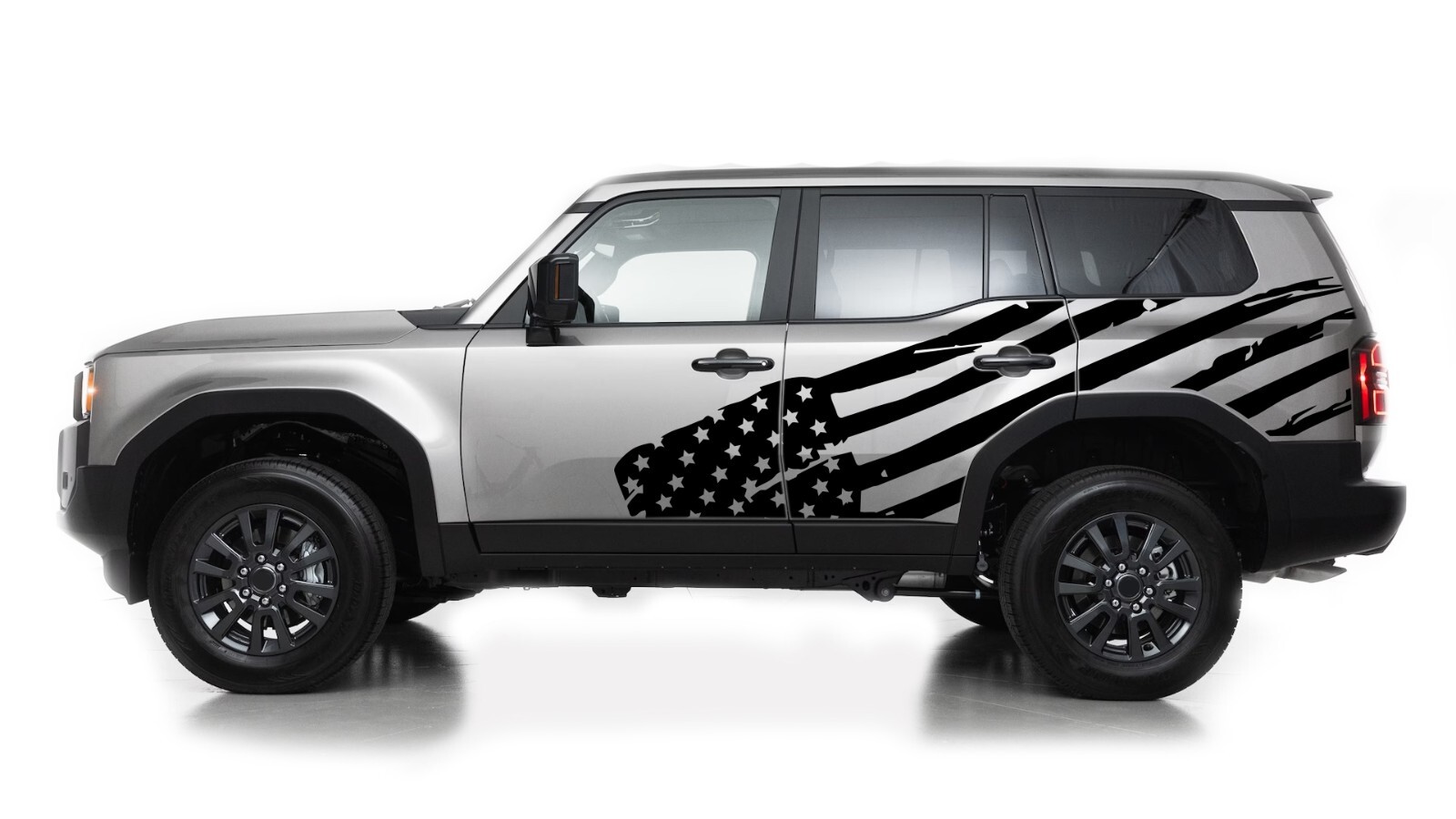 Side US American Flag Graphic Design Decal Sticker Kit for Toyota Land Cruiser