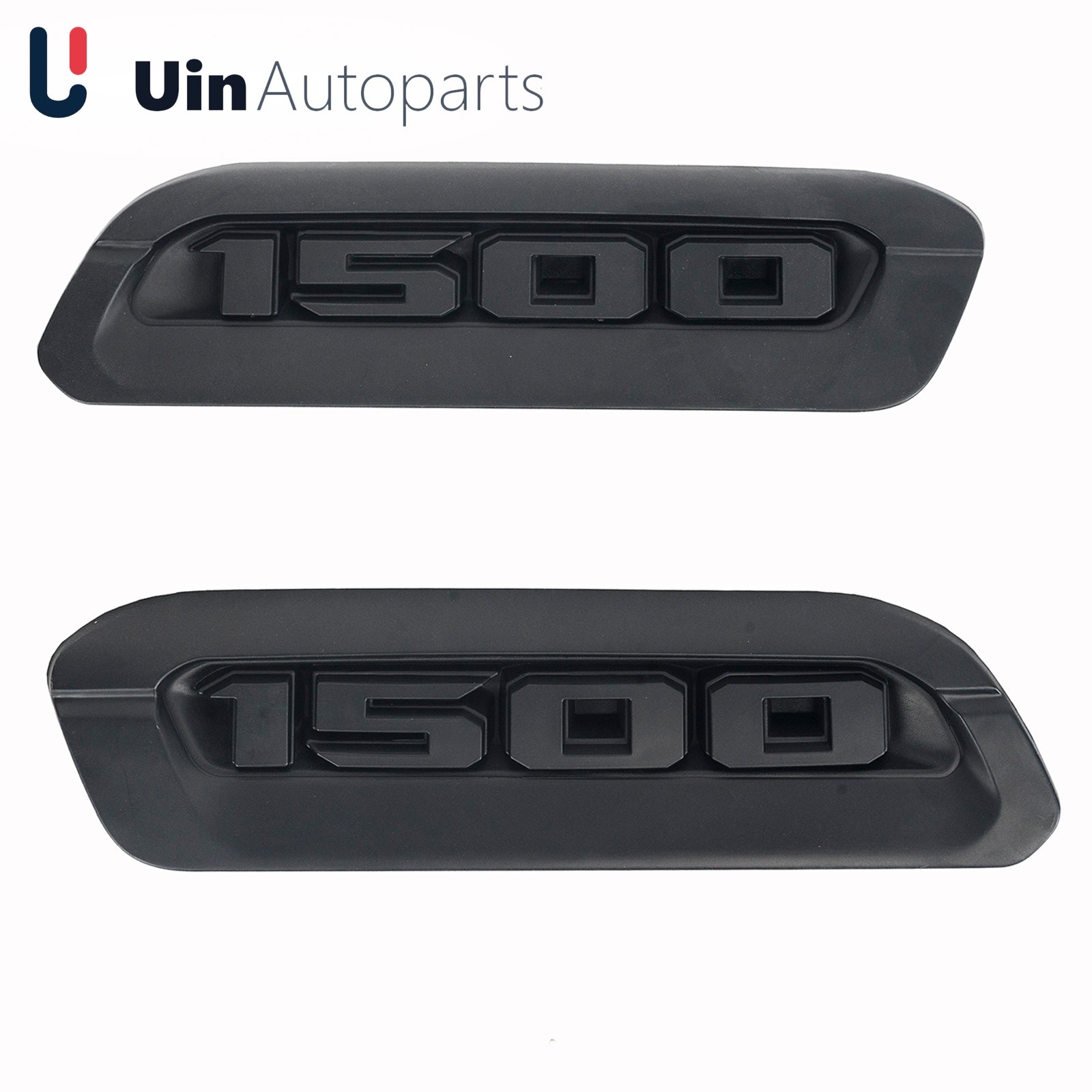 Fit 2019-2023 Ram 1500  Emblem Hood Badge Hood Bezel Pair Left Right Black