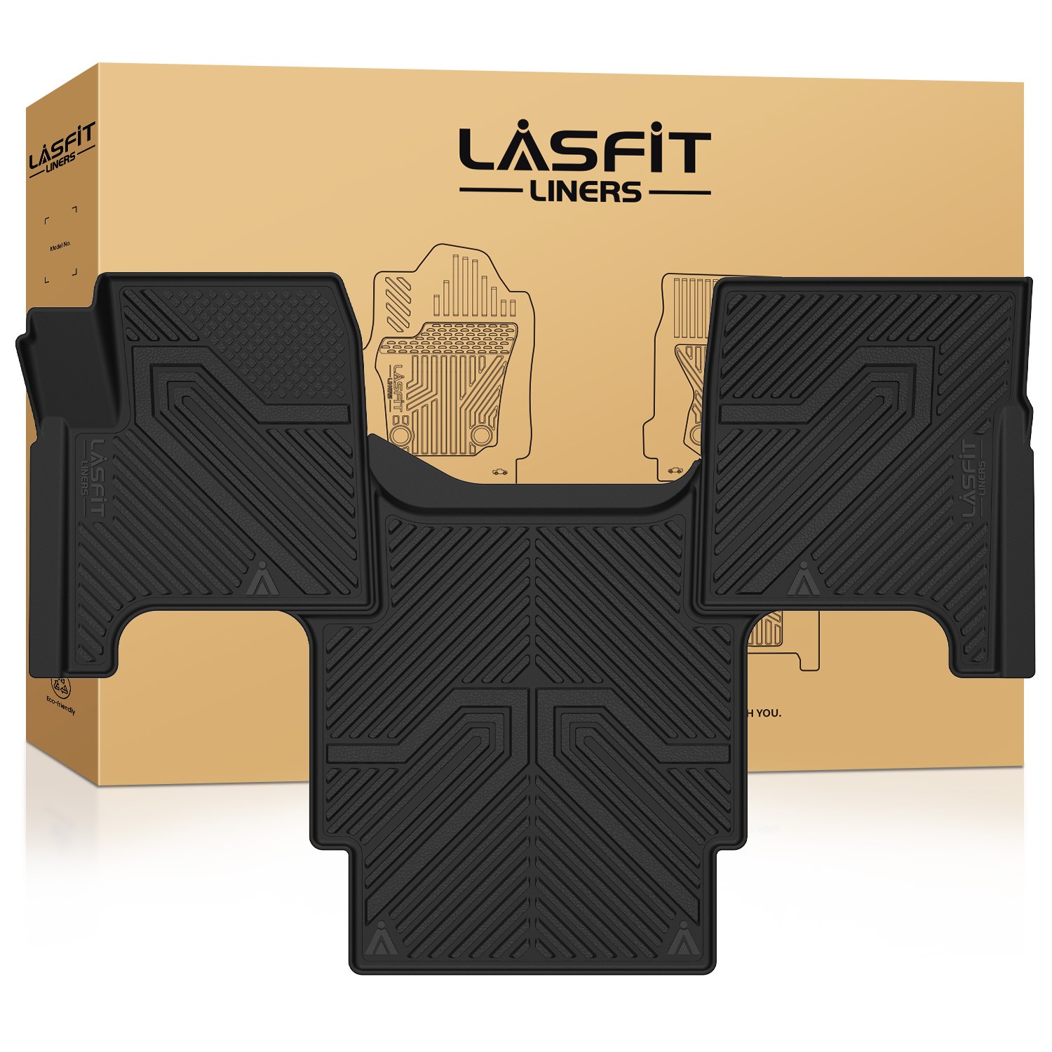 LASFIT TPE 1st Row Truck Floor Mats for Volvo VNL 2004-2018 & Volvo VT 2006-2010