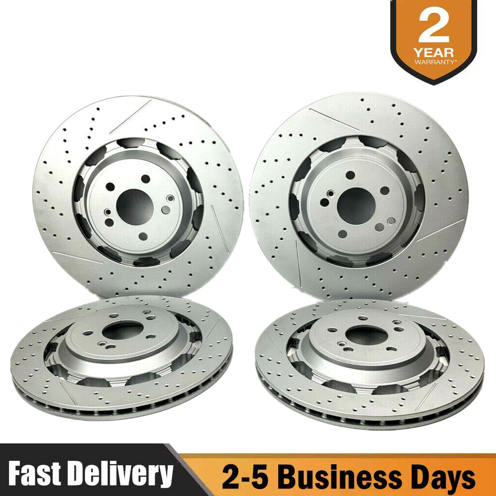 4pcs Front Rear Brake Rotors Fit Mercedes W222 S450 S560 S63 S65 AMG 2014-2020