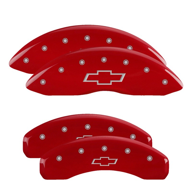 MGP Caliper Covers for Engraved Front And Rear Bowtie Red Silver 2019-2024