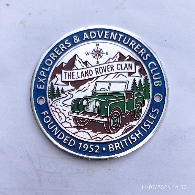 VINTAGE LAND ROVER overseas badge DEFENDER CLASSIC series 1952