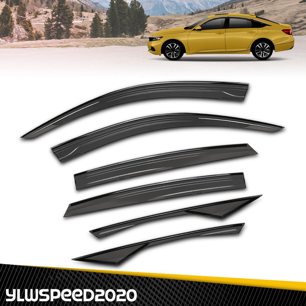 Out-Channel Rain Guards Shatterproof Window Visor 6pcs Fits 18-22 Honda Accord