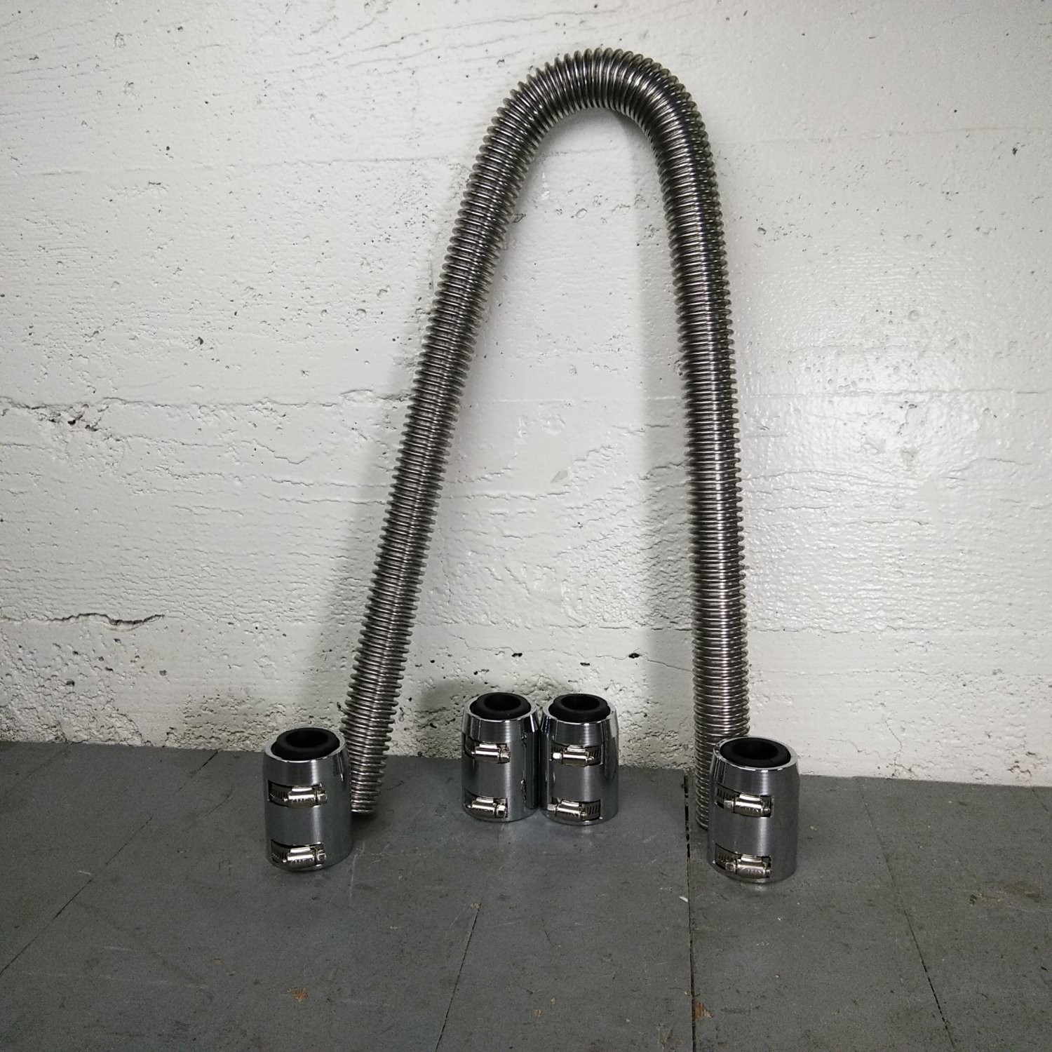 1958 - 1970 Chevrolet Full Size Car 48 Stainless Steel SS Radiator Hoses Kit 
