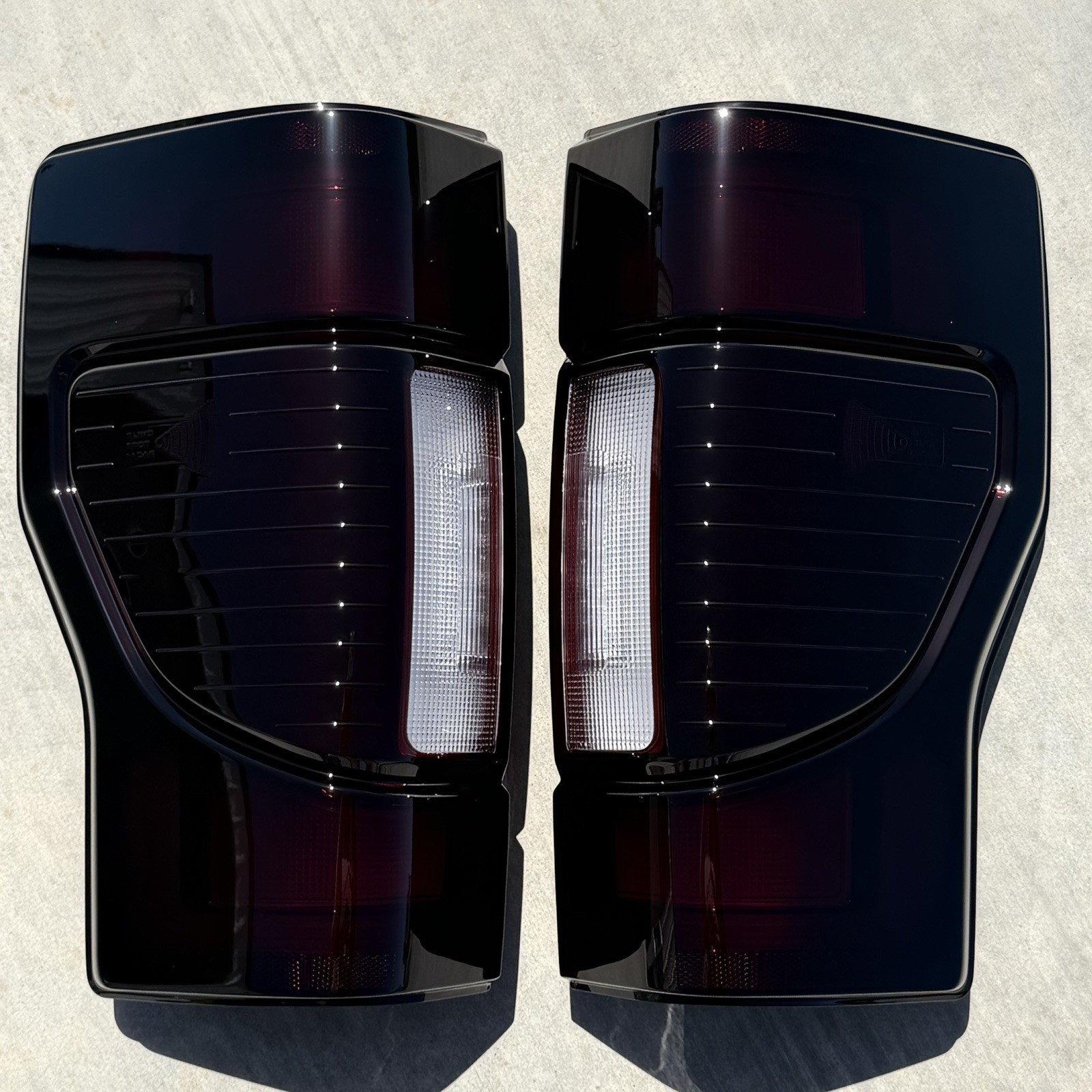 20-22 F250 Smoked Tail Lights Black OE 🔥 CUSTOM Tinted LED W/BLIND SPOT BLIS
