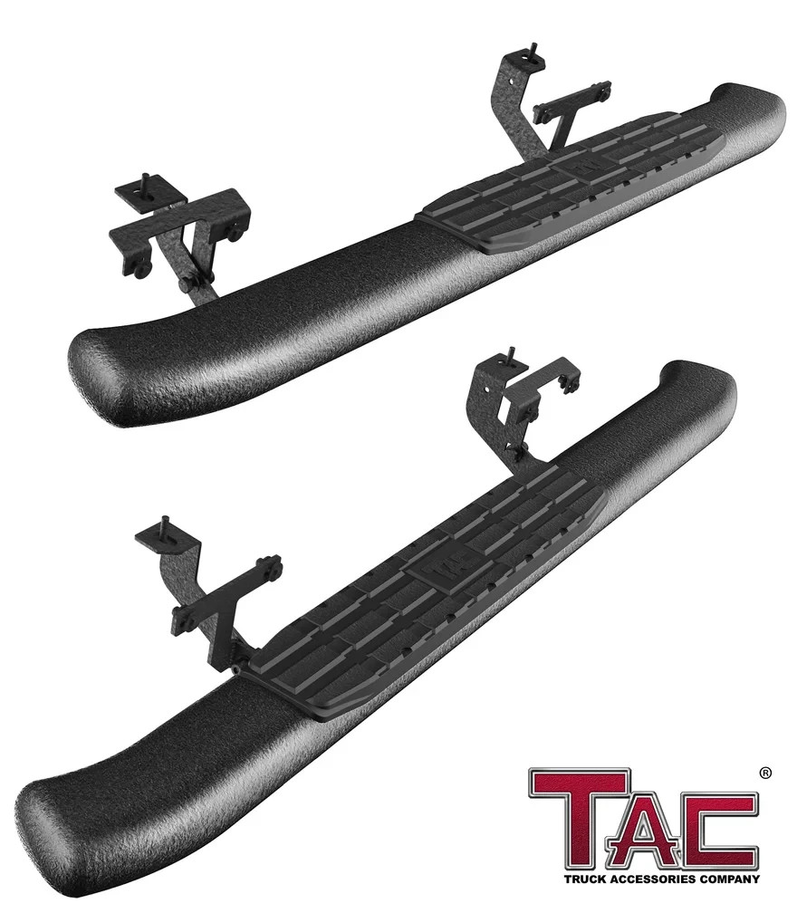4.25-Inch PNC Oval Side Step Bars; Textured Black