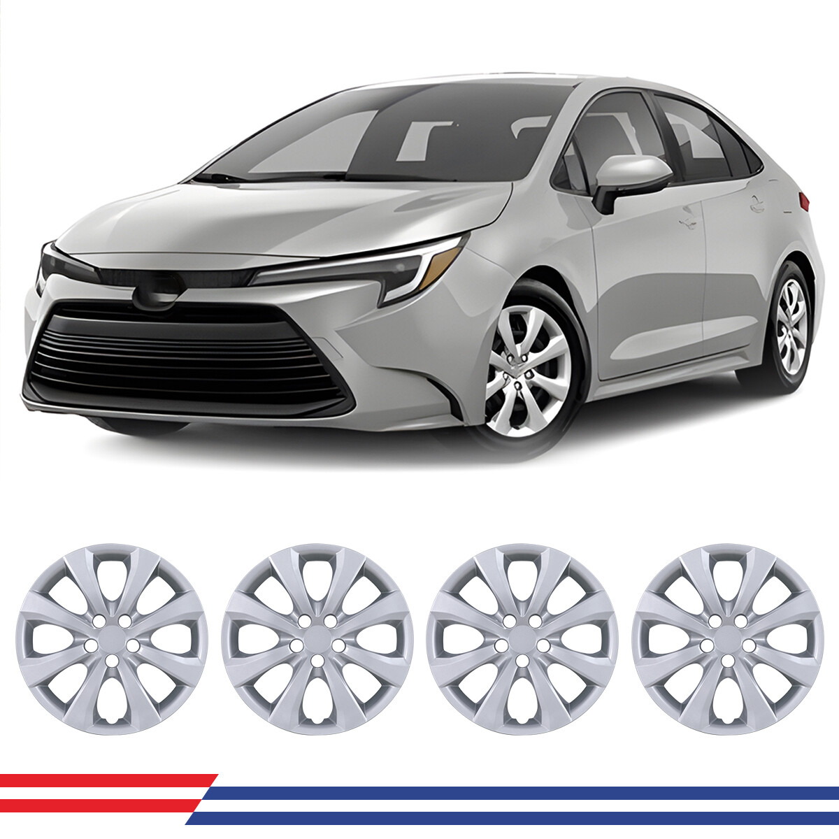 Set Of 4 Hubcaps for 2009-2025 Toyota Corolla 16-Inch Wheel Rims Cover Snap On