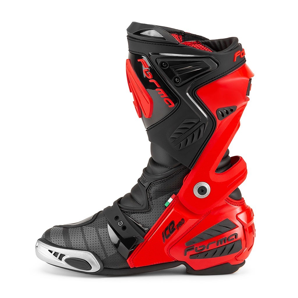 Forma ICE PRO FLOW racing motorcycle boots red-black track motogp tech road race