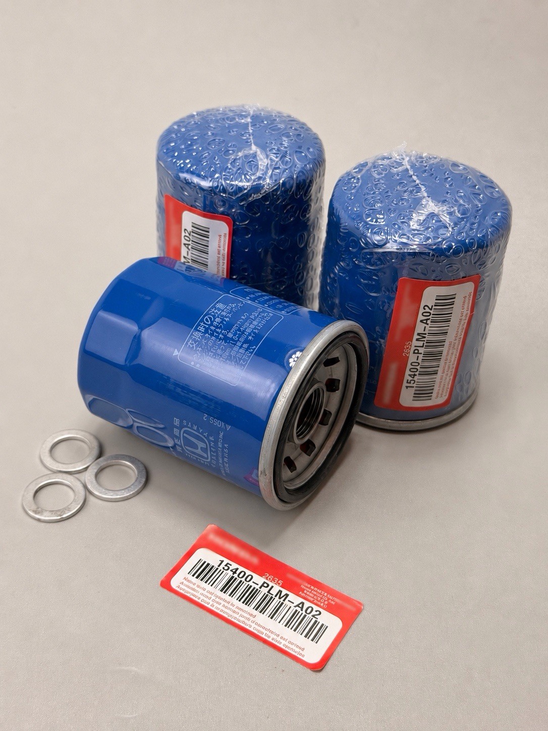 3PCS set with Washers For Honda Oil Filters 15400-PLM-A02 USA 