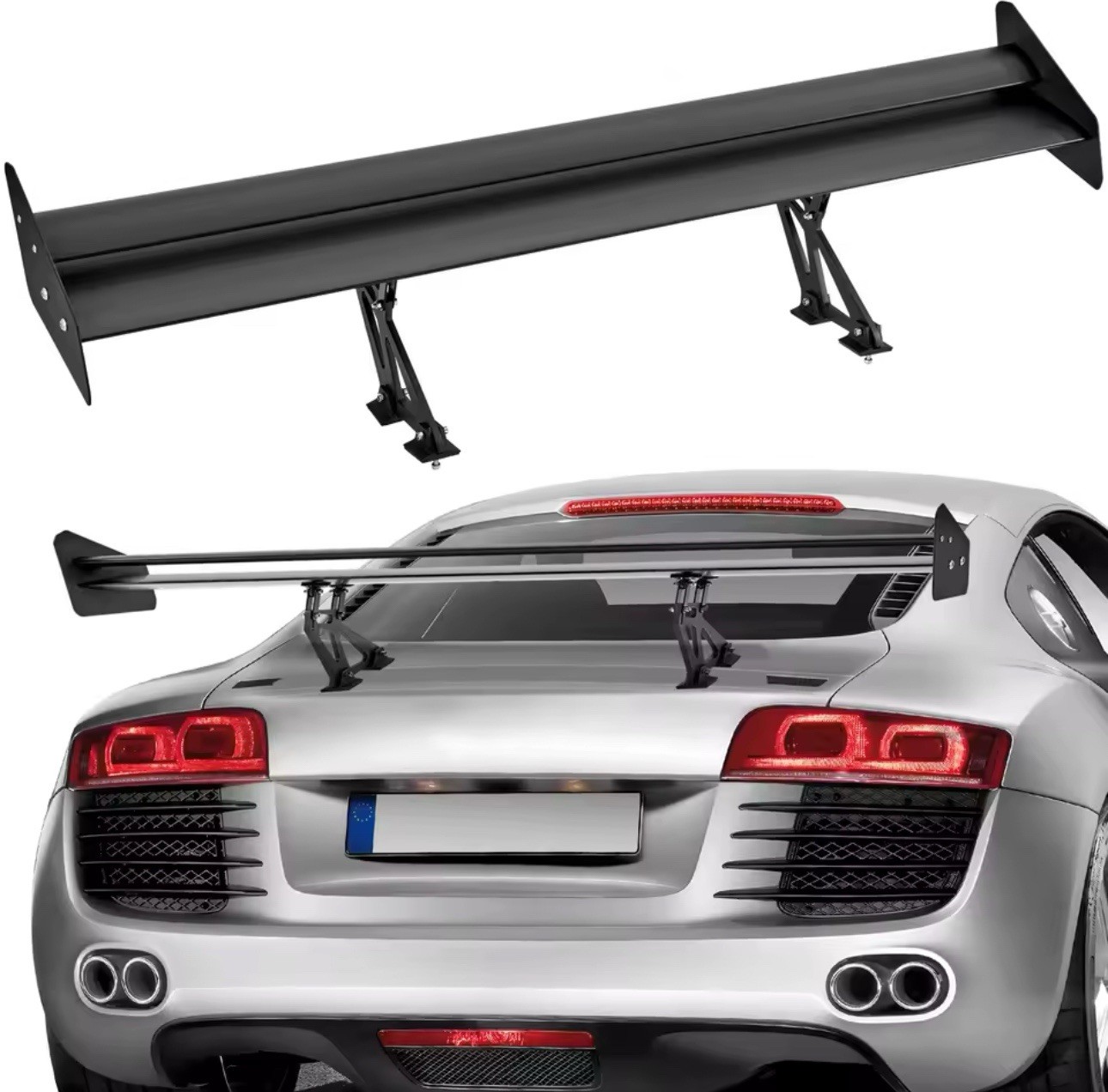 CAR SPOILER 53.1 INCH UNIVERSAL SPOILER WITH DOUBLE DECKER CAR REAR SPOILER