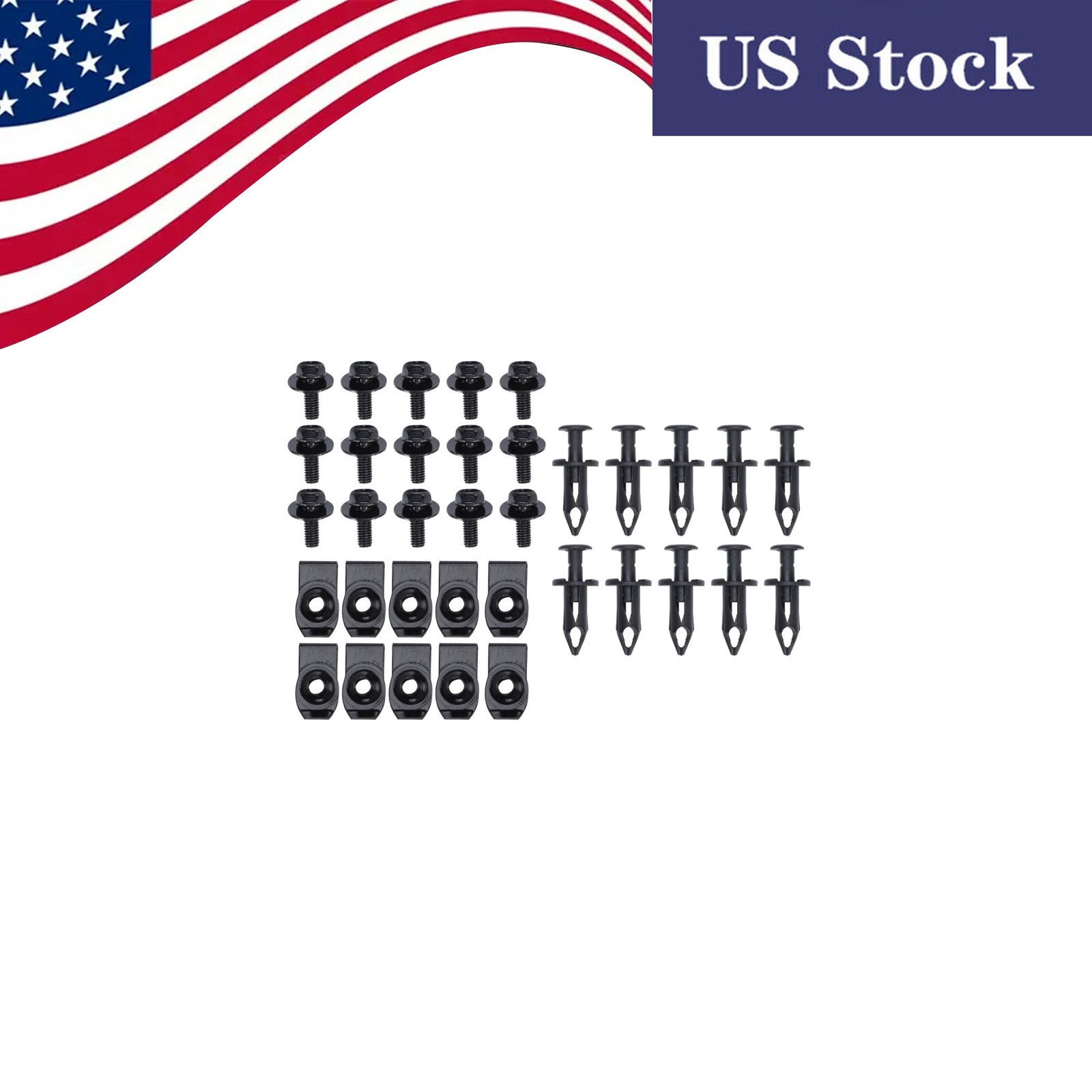 35PCS M6 Body Bolts U-nut Clips for Toyota Under Cover Splash Guard