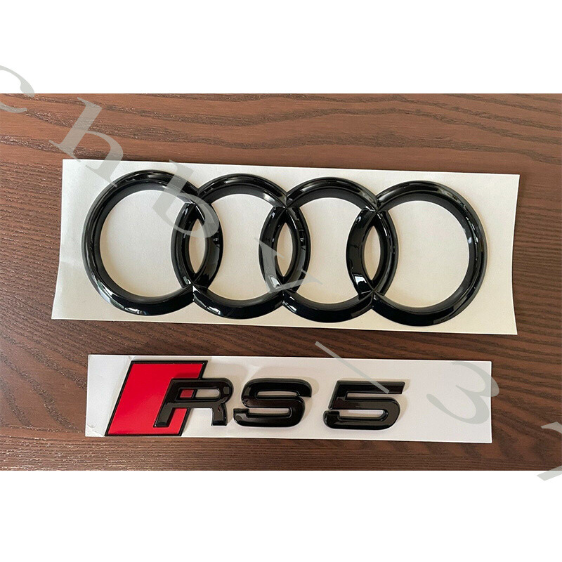 Audi RS5 Gloss Black Rear Curve Ring Set Boot Trunk Emblem Badge for Audi A5 RS5