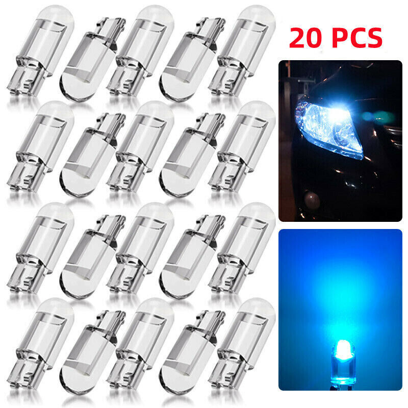 20X LED W5W Car Trunk Interior Map License Plate Light Bulb Ice Blue T10 194 168