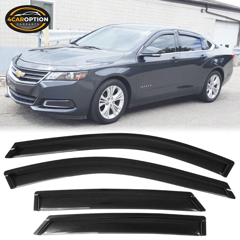 Fits 14-20 Chevy Impala Sedan Window Visors Rain Sun Guard Vent Guard 4Pc Set Fits 14-20 Chevy Impala Sedan Window Visors Rain Sun Guard Vent Guard 4Pc Set