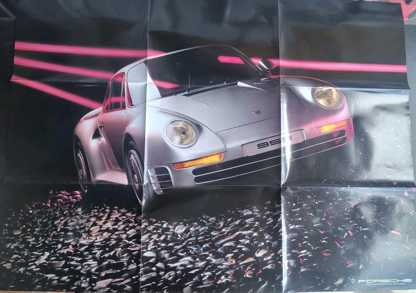 1986 Porsche 959 Dealer Sales Brochure Promo Poster 911 944 928 Spec Catalog