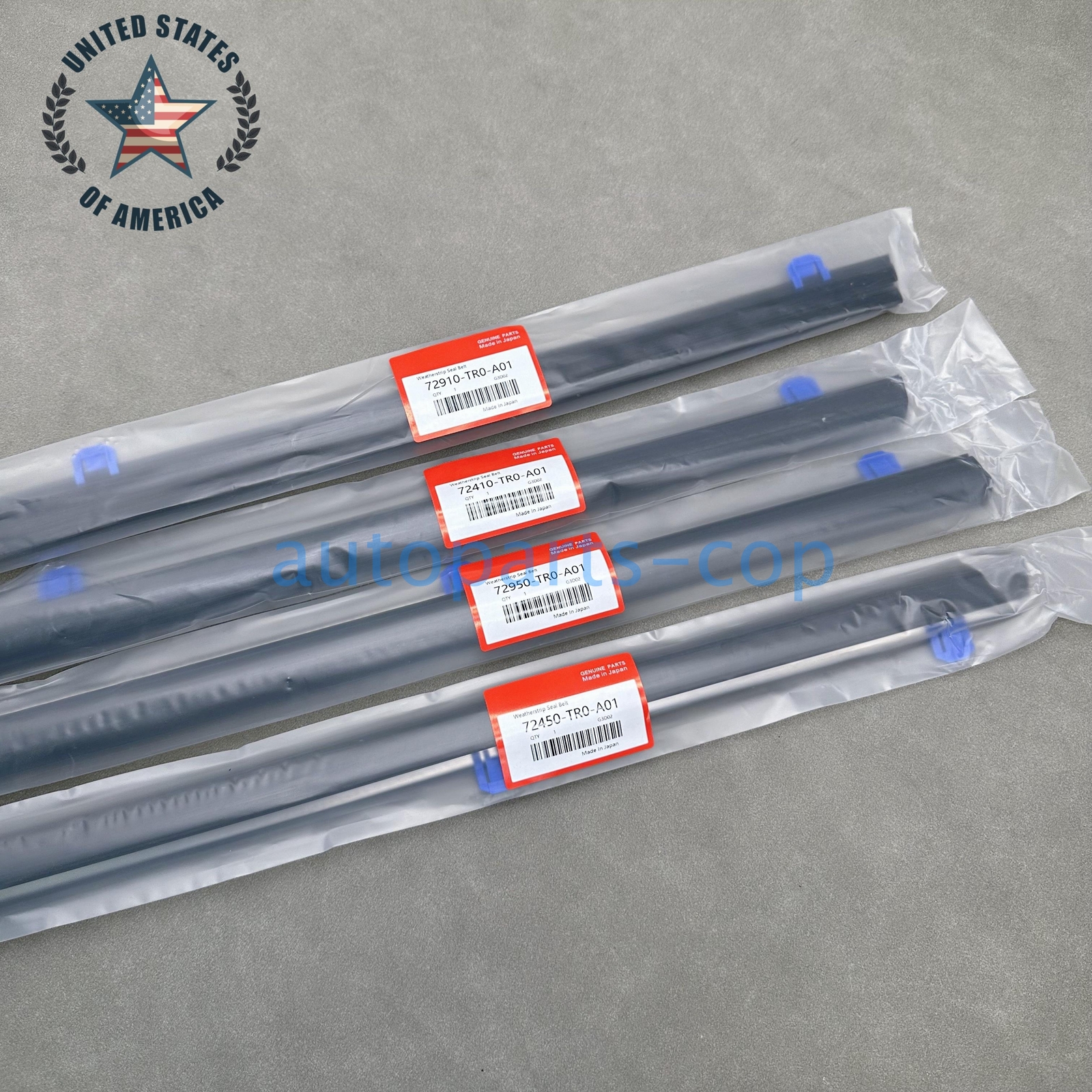 OEM 4PCS Weatherstrip Window Moulding Trim Seal Belt for Honda Civic Sedan 12-15