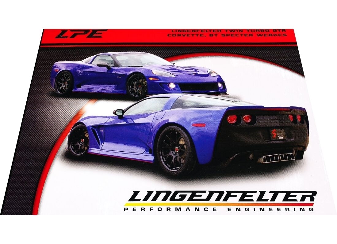 Lingenfelter Corvette Twin Turbo GTR 1-page Car Brochure Card 2011 2012 2010