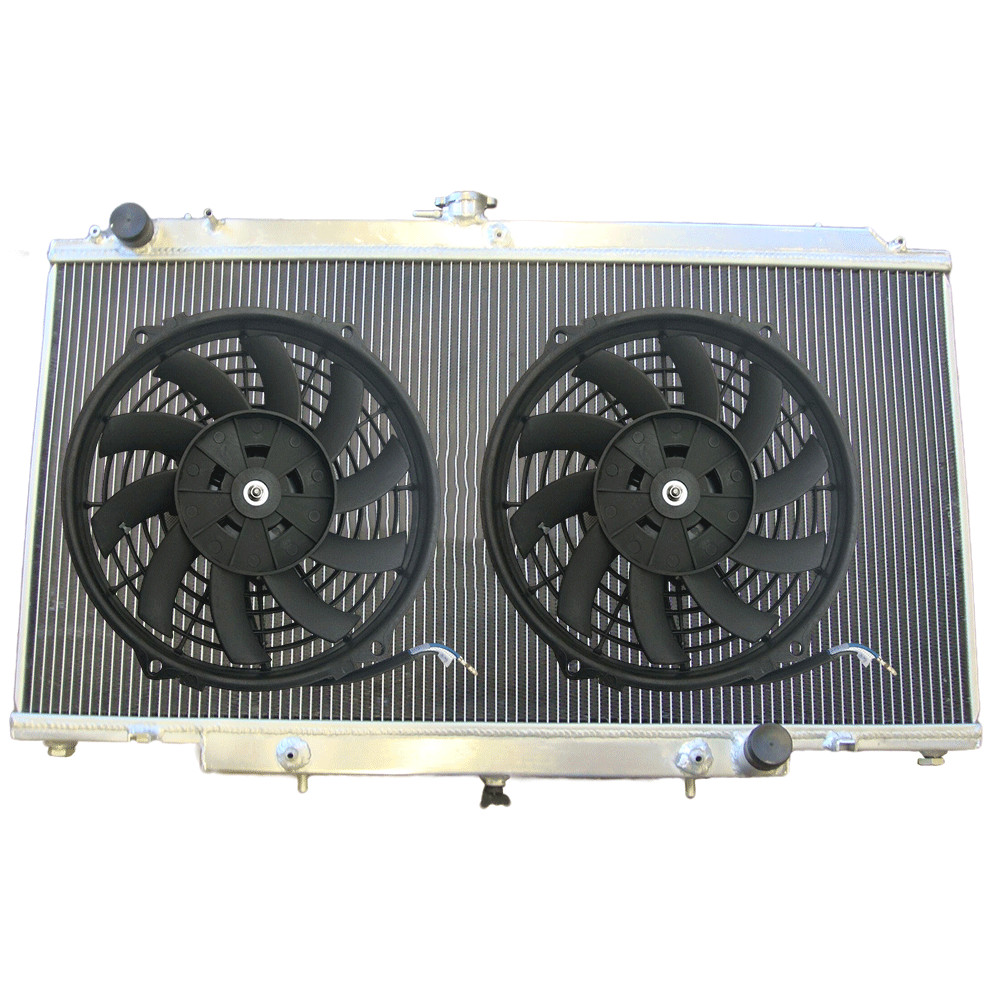 Aluminium Radiator & Fans For 1997-On Nissan Patrol Y61 GU 4.5L Petrol TB45 AT