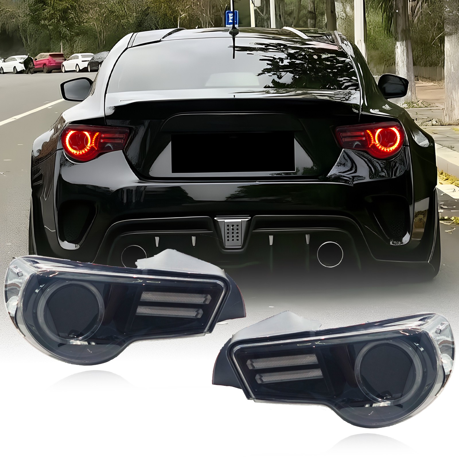 Fits Subaru BRZ Toyota GT86 2013-2020 LED Smoke/Black Tail Lights Rear Lamps