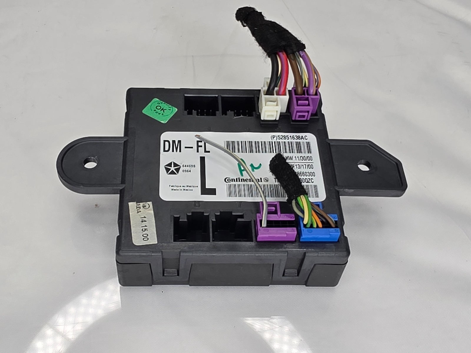 14-17 Maserati Ghibli Front Left Driver Side Door Control Module 52851638AC Oem