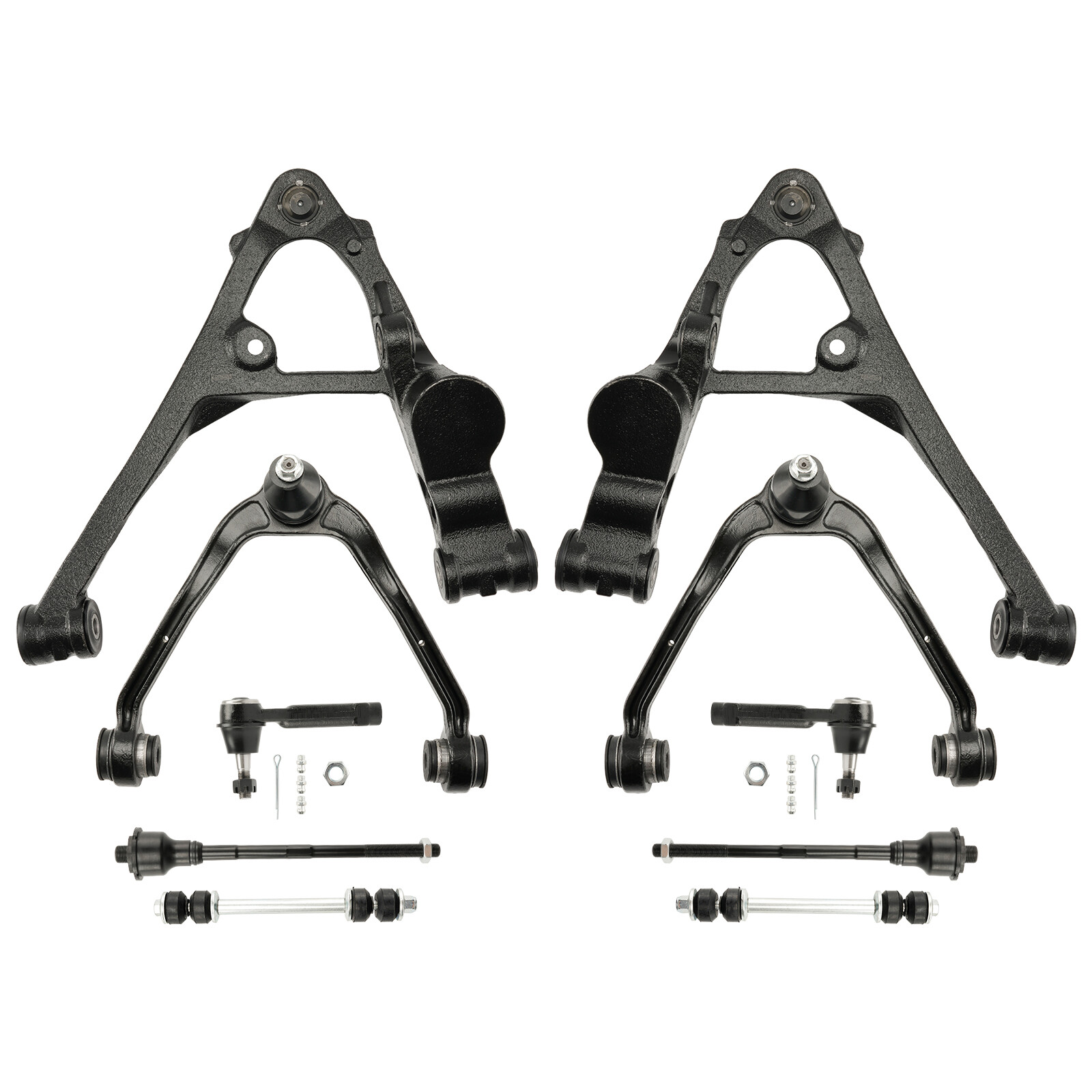 10pc Front Upper Lower Control Arms Tie Rods for Silverado Chevy GMC Sierra 1500