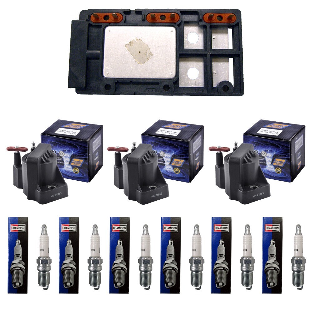 New Ignition Control Module +3 Herko Ignition Coils + 6 Champion Spark Plugs