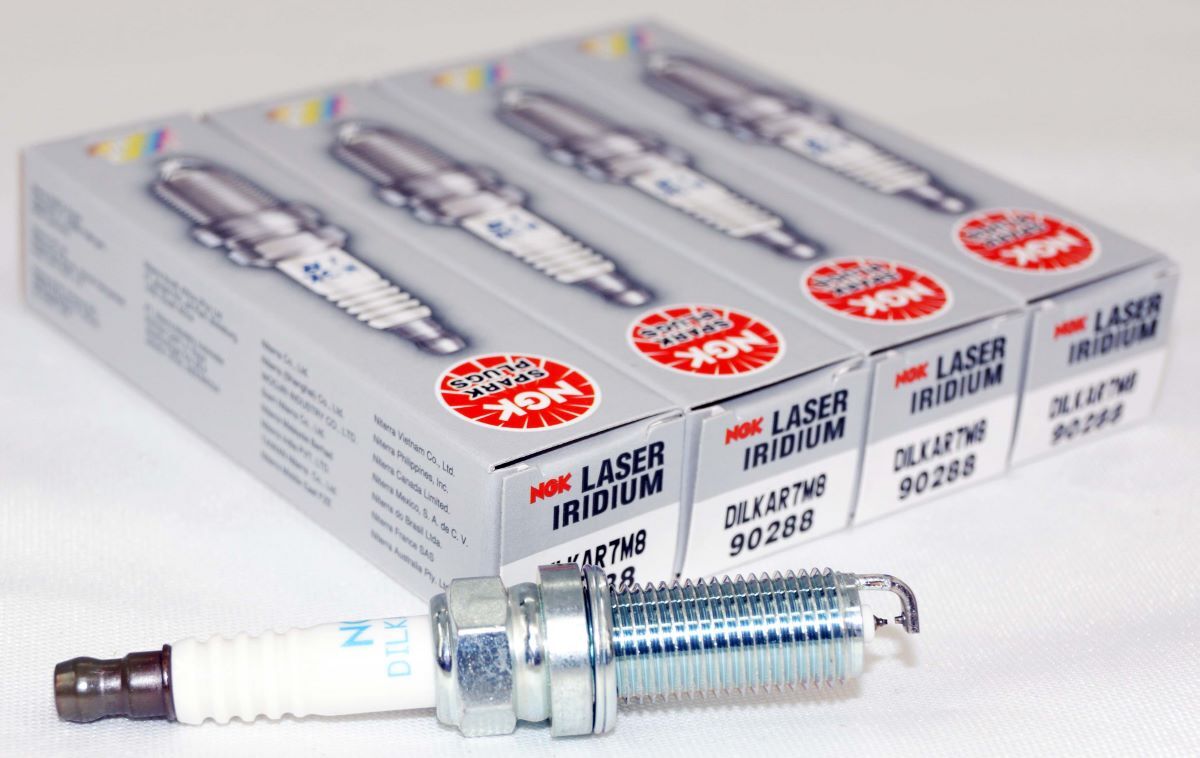 4 Pack Genuine Authentic NGK 90288 Laser Iridium Spark Plug DILKAR7M8 for Mazda