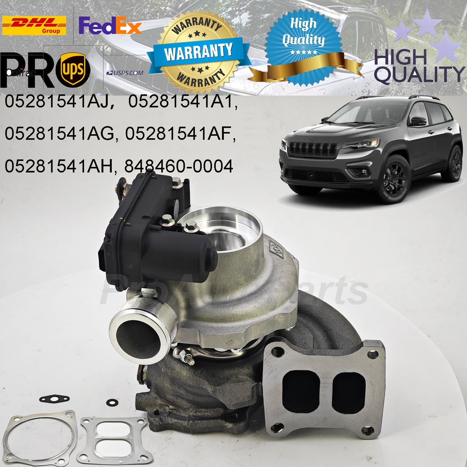 NEW Turbocharger for 2019-2023 Jeep Cherokee 2.0L Turbo 05281541AJ 848460-0004