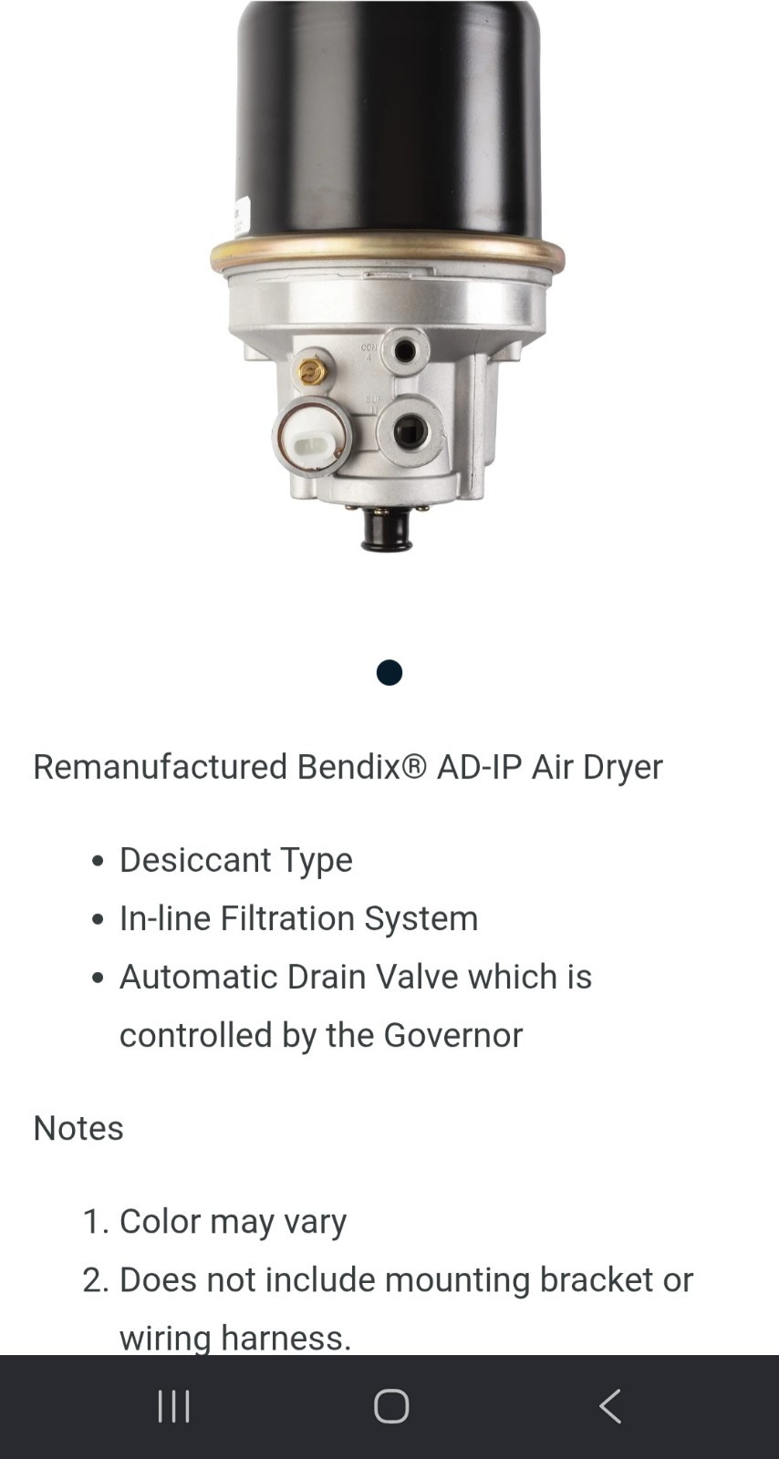 Haldex 109477x Remanufactured Bendix® Ad Ip Air Dryer, 12 V Haldex 109477x Remanufactured Bendix® Ad Ip Air Dryer, 12 V