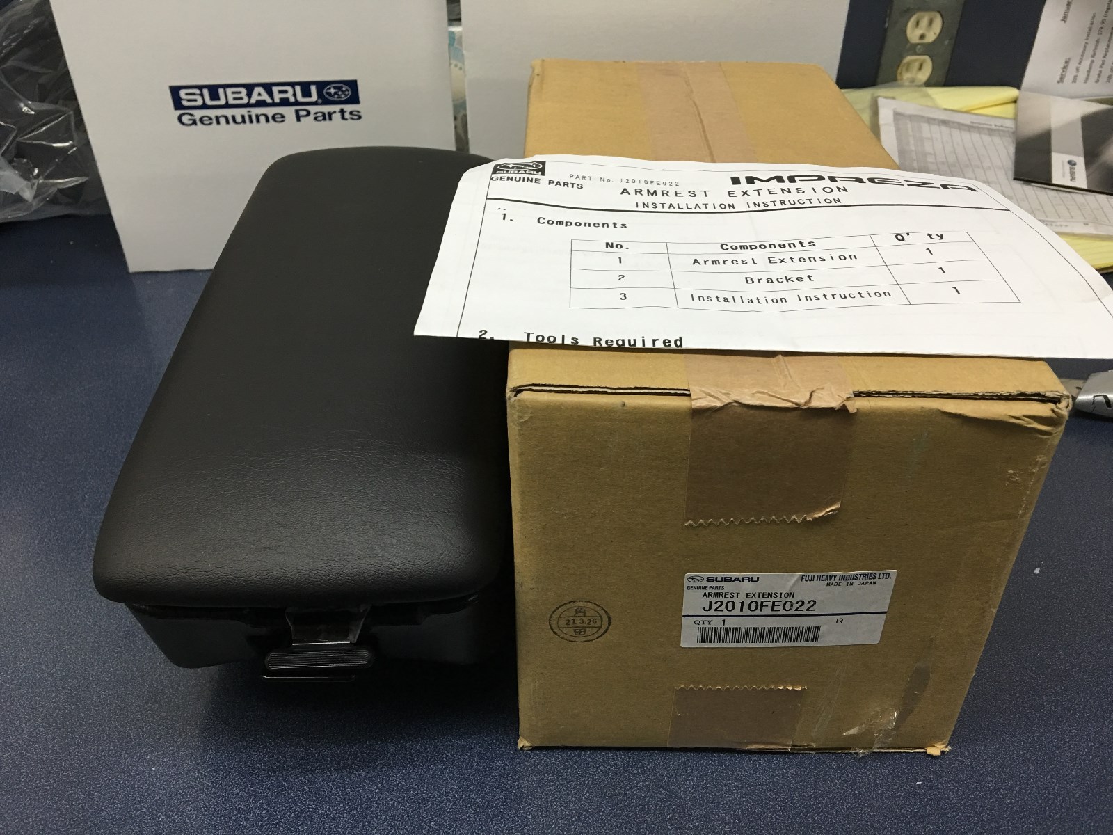 2002-2004 Subaru Impreza Black Armrest Extension OEM NEW Genuine WRX & STI NEW 