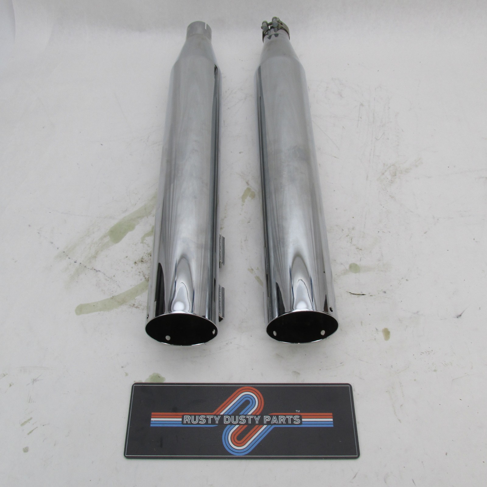 Pair of Rinehart Racing NOS Slip on Mufflers Harley RR-429-25-16P RR-428-22-13