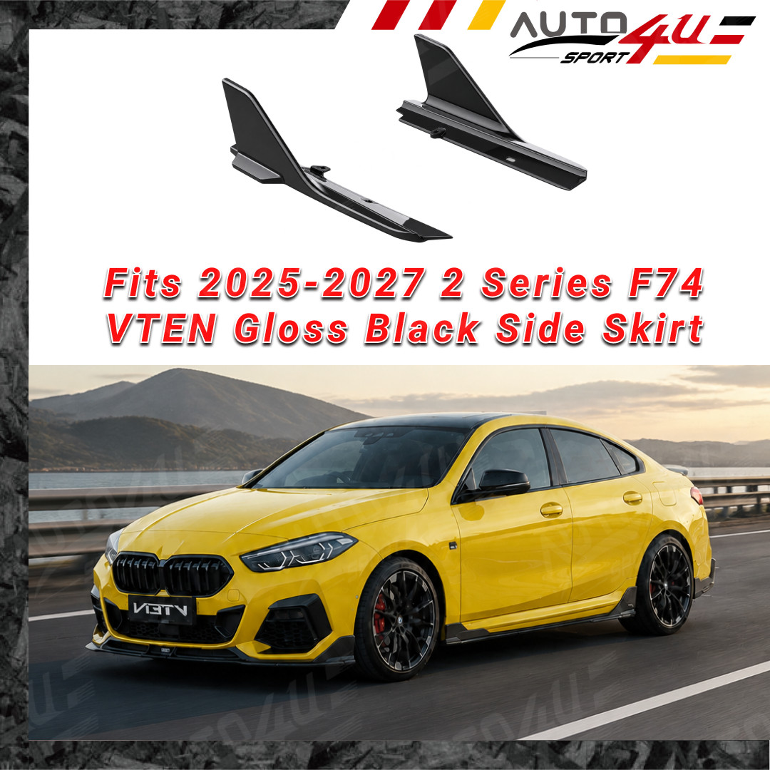 For 2025-2027 BMW 2 Series F74 VTEN Side Skirt Rocker Panel Gloss Black Body Kit
