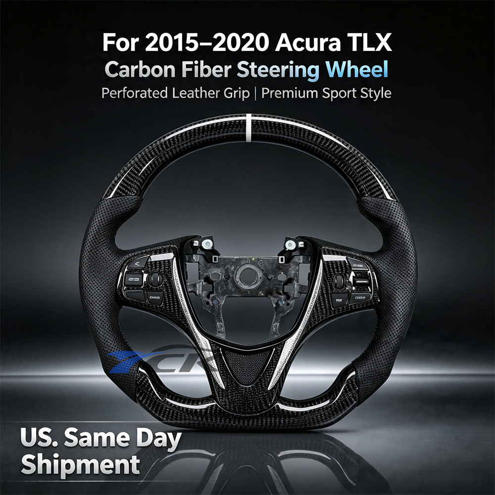 Custom carbon fiber black leather sport steering wheel for 2015-2020 Acura TLX Custom carbon fiber black leather sport steering wheel for 2015-2020 Acura TLX