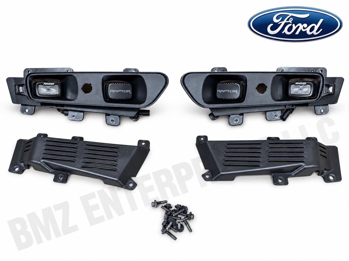 OEM 24-26 Ford F-150 Raptor RIGID Fog Light Bezel Pair RH LH W/ HARDWARE OEM 24-26 Ford F-150 Raptor RIGID Fog Light Bezel Pair RH LH W/ HARDWARE