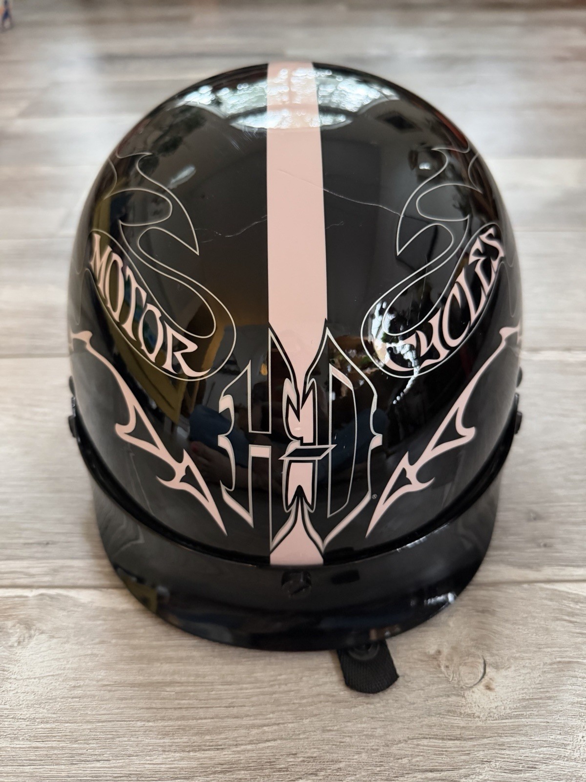 Authentic Harley Davidson Helmet Black and Pink DOT Approved Size Small 56-56cm