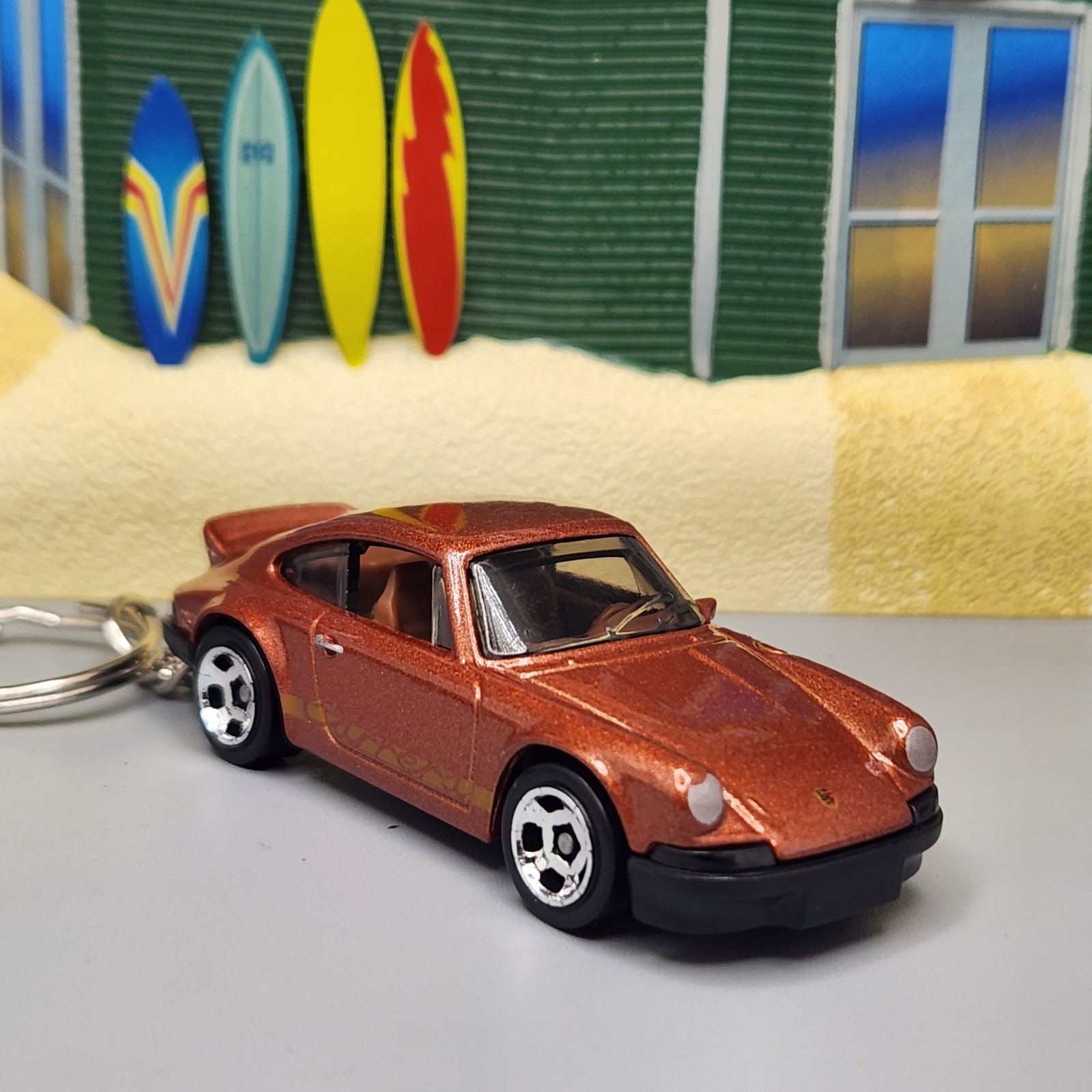Fits Porsche 911 Carrera RS 2.7 Brown Cooper Custom Car Key chain