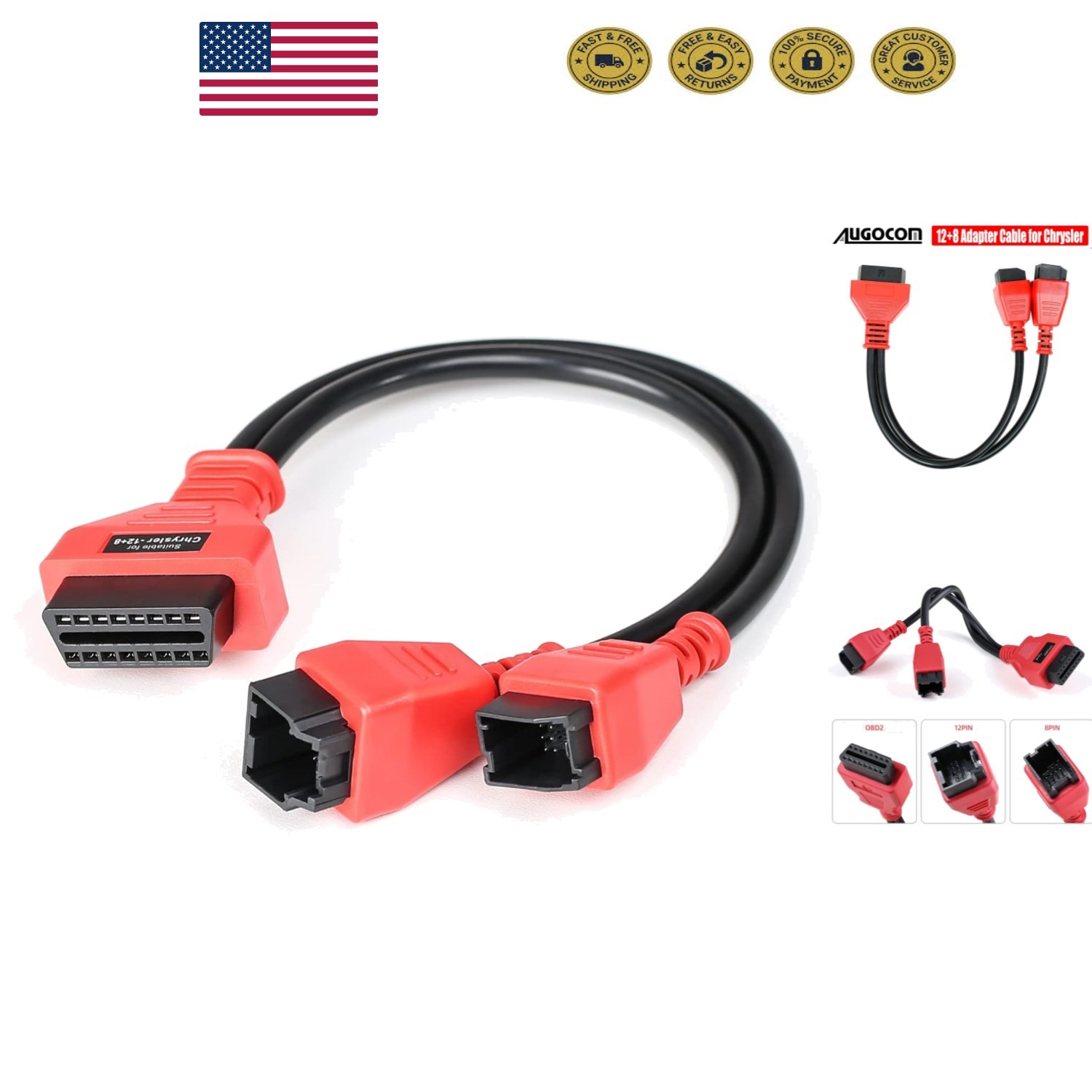 High-Quality 12+8 Pin Cable for Bypassing Chrysler SGW - 2018+ Compatibility
