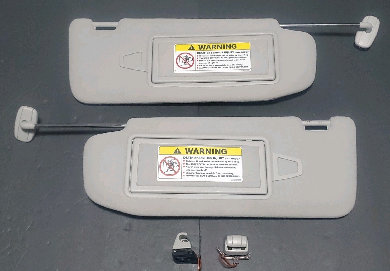2000-2006 Mercedes W220 W215 S430 S500 CL Sun Visor Shade Pair W/Clips OEM Gray