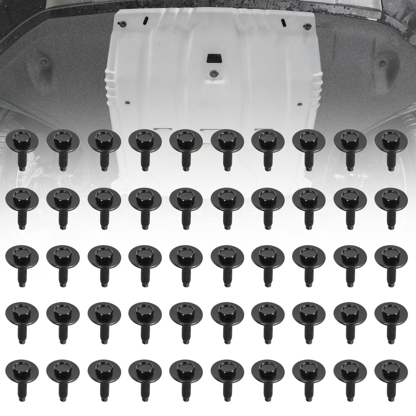 50 PCS M6-1.0 x 25mm Hex Head SEMS Body Bolts for Bumpers Fenders Splash Shield 50 PCS M6-1.0 x 25mm Hex Head SEMS Body Bolts for Bumpers Fenders Splash Shield