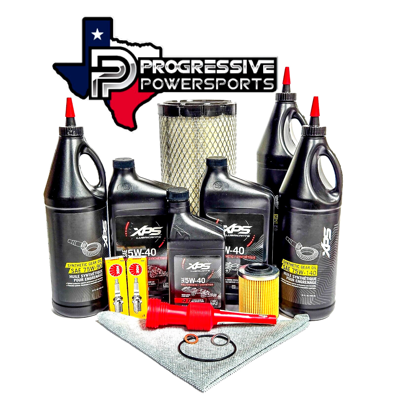 Can-Am Defender HD10 Full Service Oil Change Kit w/Spark Plugs (LMAR8C9) C03