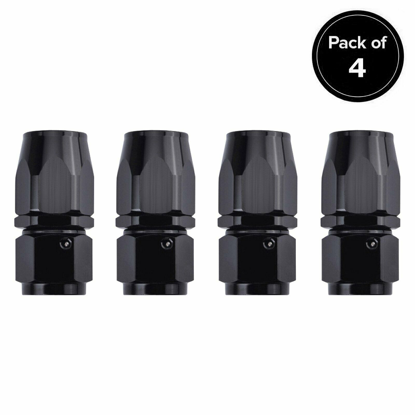 4Pcs Universal Straight AN6 6AN Swivel Hose End Fitting Adaptor For Fuel Black 4Pcs Universal Straight AN6 6AN Swivel Hose End Fitting Adaptor For Fuel Black