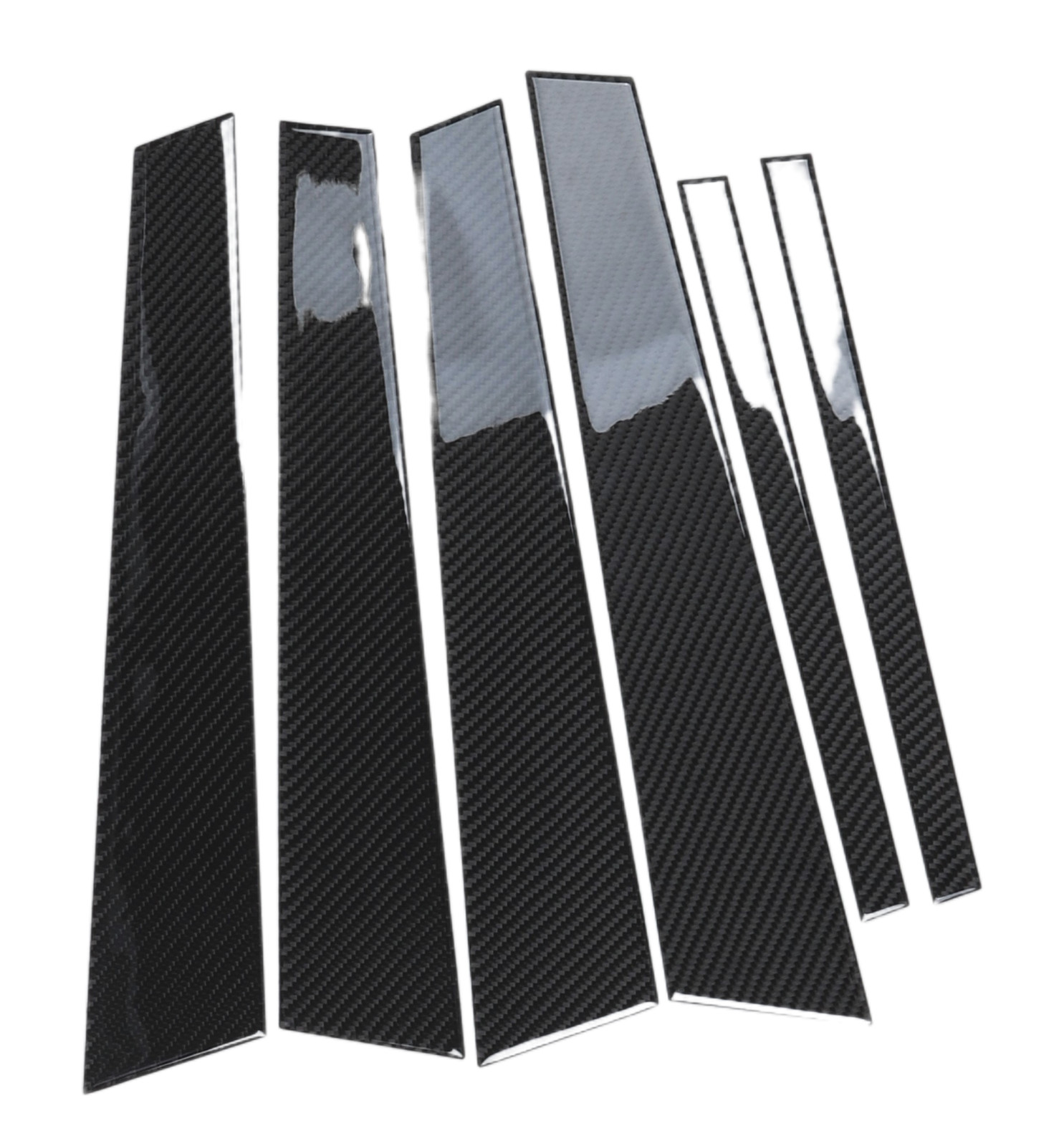 6x Real Carbon Fiber Window Pillar Panel Trim Cover Fits 11-16 F10 M5 528i 550i