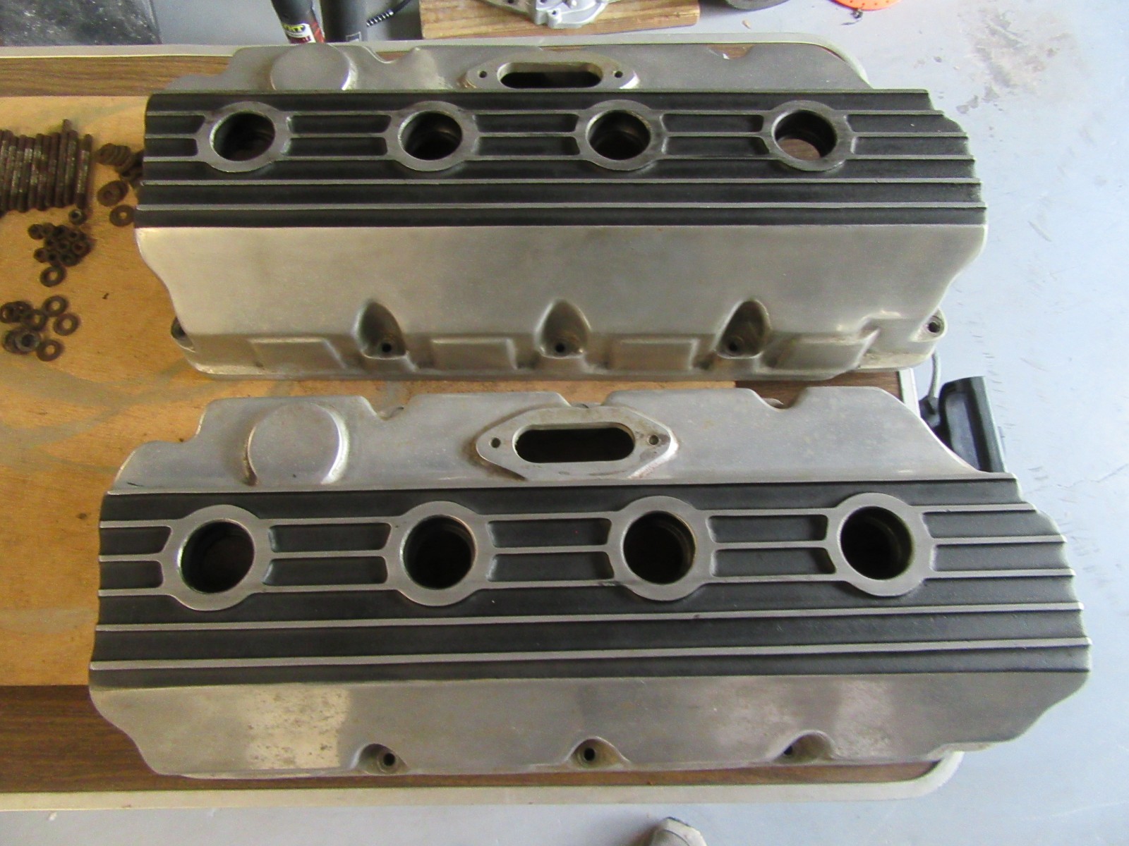 Vintage Keith Black 426 572 Hemi Finned Aluminum Valve Covers Very Nice