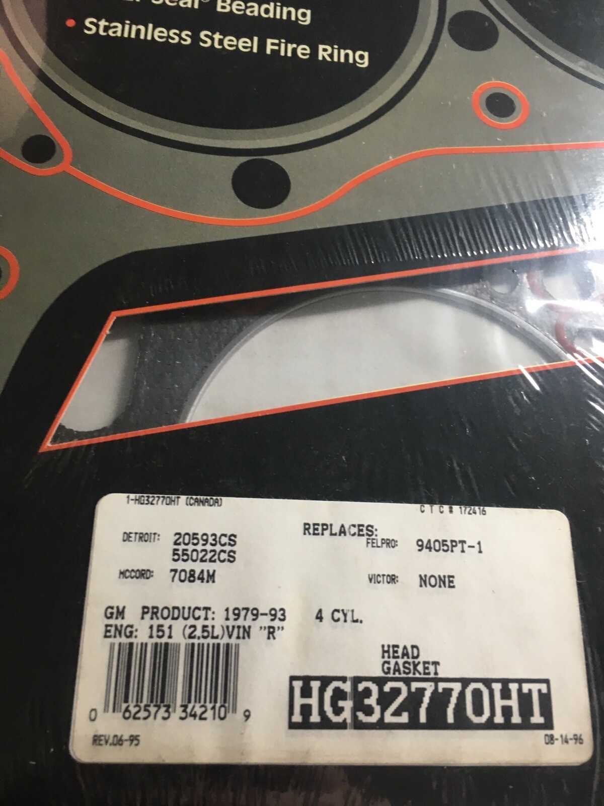ROL HG32770HT High Temp Head Gasket for 1979-93 GM 2.5L 151 4CYL ROL HG32770HT High Temp Head Gasket for 1979-93 GM 2.5L 151 4CYL