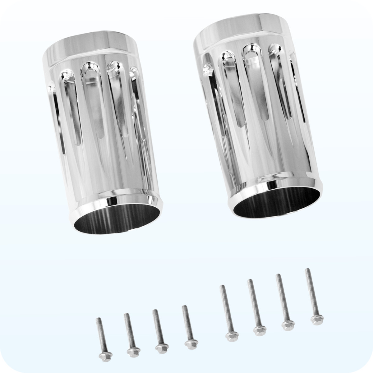 49mm Chrome Fork Slider cans cover For Harley Touring Street Road King Tri Glide