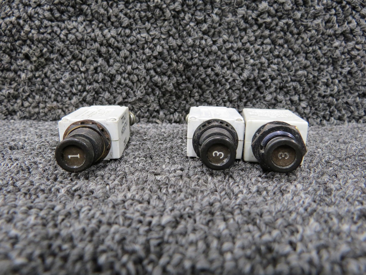 7274-2-1, 7274-2-3 Klixon Circuit Breaker Set of 3 (Amps: 1 and 3)
