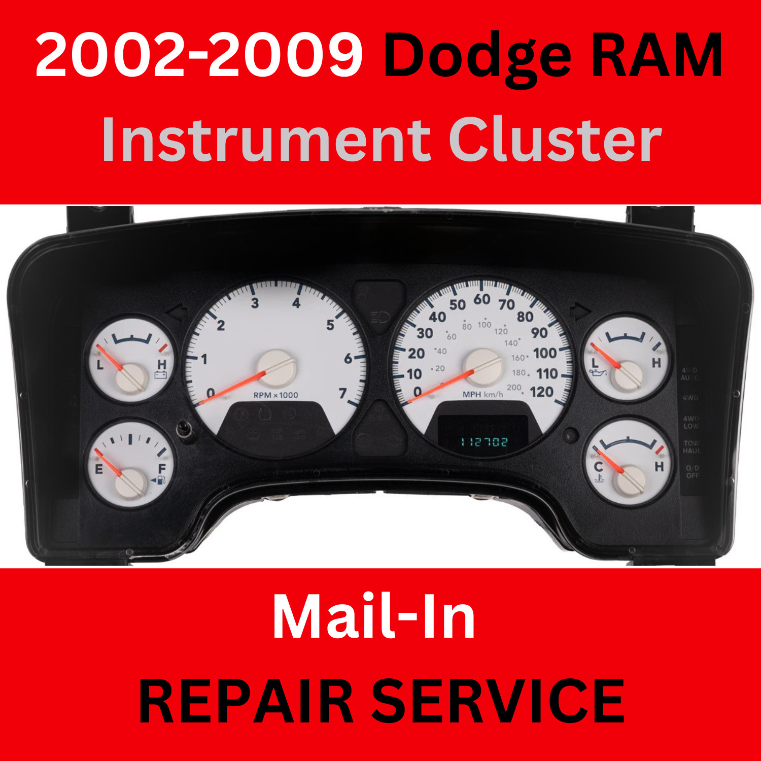 2004 Dodge Ram 1500 2500 3500 Speedometer Instrument Cluster REPAIR SERVICE
