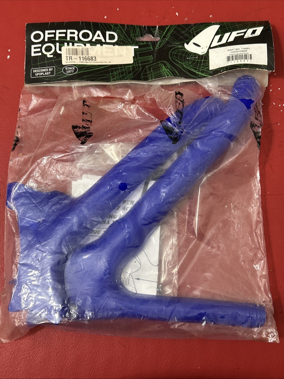 2000 - 2001 Yamaha YZF250 UFO Blue Plastic Frame Guards YA03815-089 2000 - 2001 Yamaha YZF250 UFO Blue Plastic Frame Guards YA03815-089