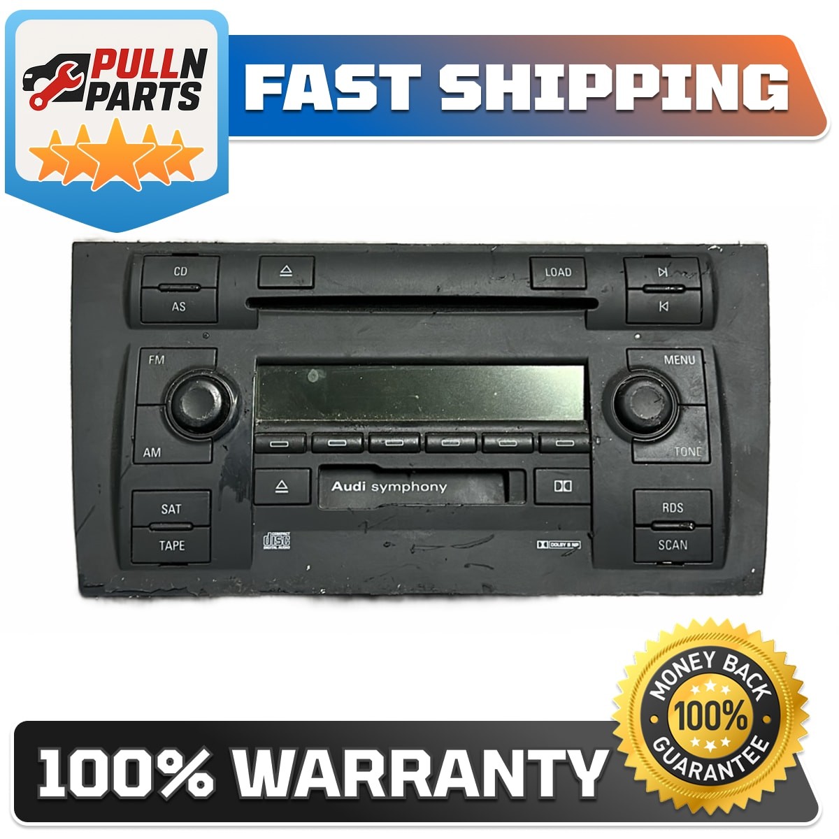 04-08 Audi A4 S4 Symphony II Cassette CD Radio OEM Used 8E0035195H
